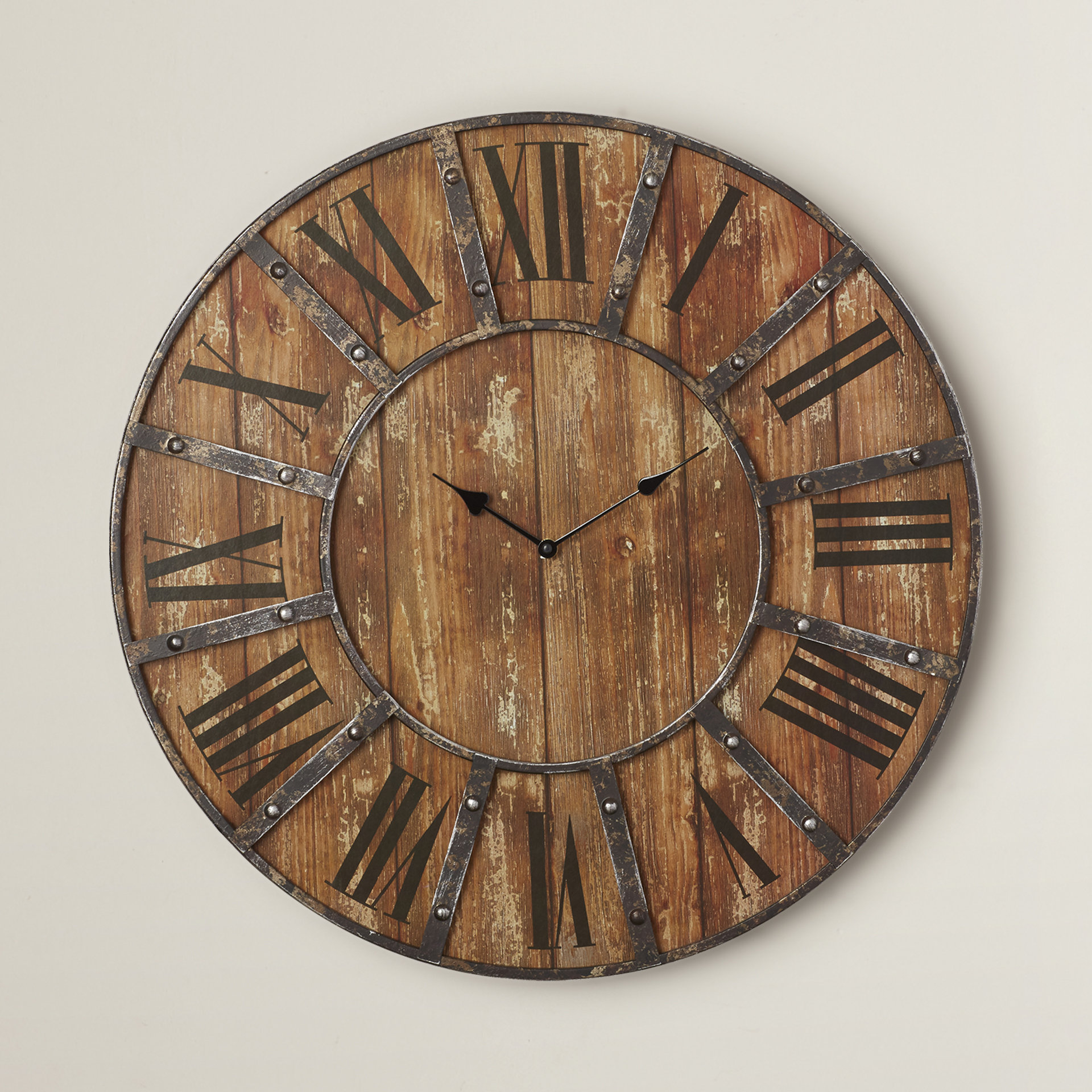 Oversized 24" Metal Wall Clock & Reviews Birch Lane